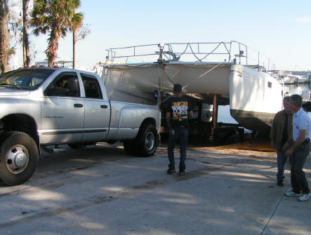 Day 3 lining her up on the trailer